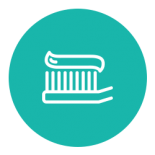 Toothbrush with toothpaste icon